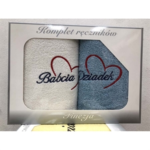 Komplet ręczniki na Dzień Babci i Dziadka 2x(50x100cm)