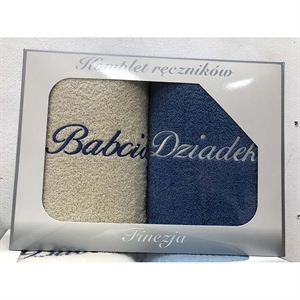 Komplet ręczniki na Dzień Babci i Dziadka 2x(50x100cm)