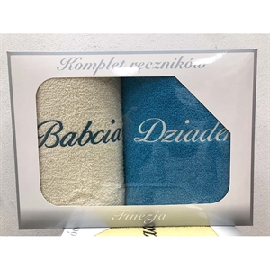 Komplet ręczniki na Dzień Babci i Dziadka 2x(50x100cm)
