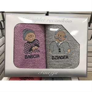 Komplet ręczniki na Dzień Babci i Dziadka 2x(50x100cm)