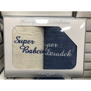 Komplet ręczniki na Dzień Babci i Dziadka 2x(50x100cm)
