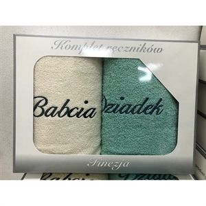 Komplet ręczniki na Dzień Babci i Dziadka 2x(50x100cm)