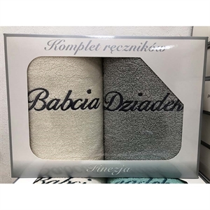 Komplet ręczniki na Dzień Babci i Dziadka 2x(50x100cm)