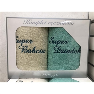 Komplet ręczniki na Dzień Babci i Dziadka 2x(50x100cm)