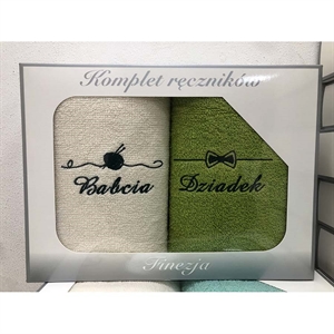Komplet ręczniki na Dzień Babci i Dziadka 2x(50x100cm)