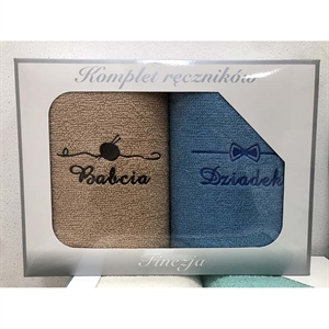Komplet ręczniki na Dzień Babci i Dziadka 2x(50x100cm)