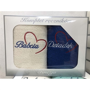 Komplet ręczniki na Dzień Babci i Dziadka 2x(50x100cm)