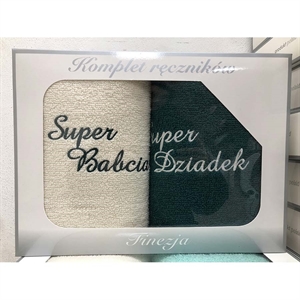 Komplet ręczniki na Dzień Babci i Dziadka 2x(50x100cm)
