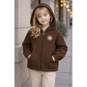 Bluza dziewczęca z kapturem na suwak (4-14)