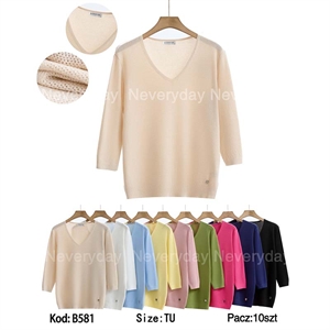 Sweter damski z dekoltem w serek