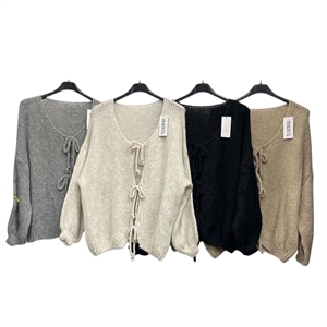 Sweter damski z dekoltem w serek