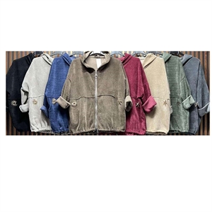 Bluza damska rozpinana na zamek z kapturem produkt Włoski