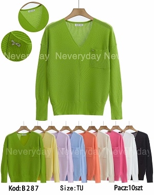 Sweter damski z dekoltem w serek