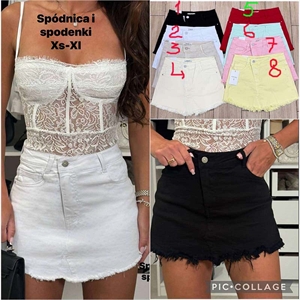 Szorty jeansowe imitujące spódnicę  XS-XL