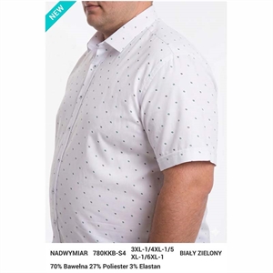 Koszula męska we wzór na krótki rękaw krój regular fit produkt Turecki  3XL-6XL