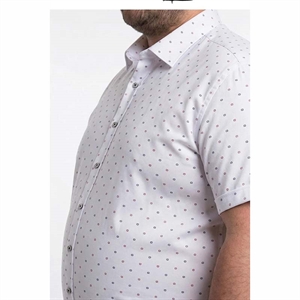Koszula męska we wzór na krótki rękaw krój regular fit produkt Turecki  3XL-6XL