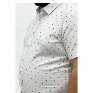 Koszula męska we wzór na krótki rękaw krój regular fit produkt Turecki  3XL-6XL