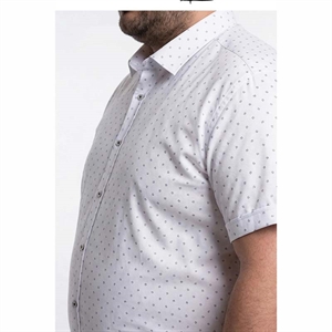Koszula męska we wzór na krótki rękaw krój regular fit produkt Turecki  3XL-6XL