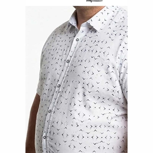 Koszula męska we wzór na krótki rękaw krój regular fit produkt Turecki  3XL-6XL