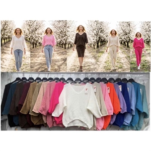 Sweter damski z dekoltem w serek