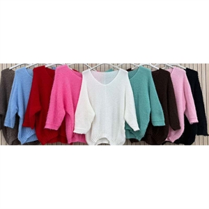 Sweter damski z dekoltem w serek