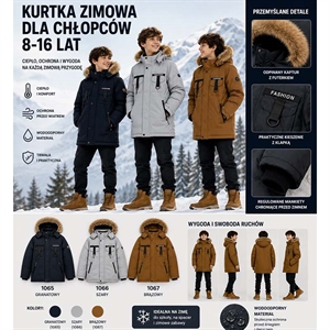 Kurtka zimowa chłopięca  8-16 lat