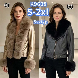 Kurtka skórzana z futerkiem  S-2XL