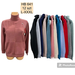 Sweter damski z golfem  L-3XL