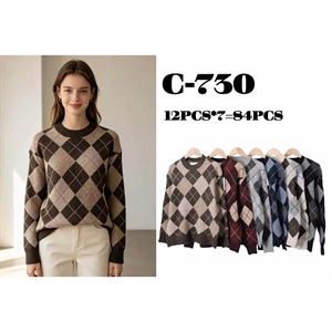 Sweter damski okrągły