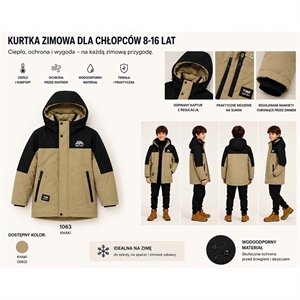 Kurtka zimowa chłopięca  8-16 lat