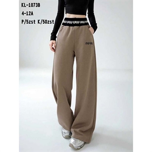 Spodnie dziewczęce z szerokimi nogawkami (4-12)