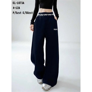 Spodnie dziewczęce z szerokimi nogawkami (4-12)