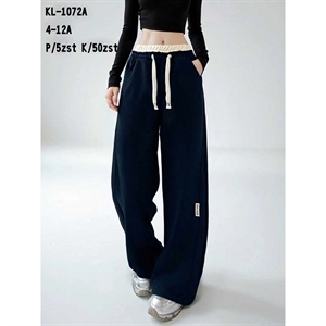 Spodnie dziewczęce z szerokimi nogawkami (4-12)