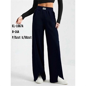 Spodnie dziewczęce z szerokimi nogawkami (8-16)