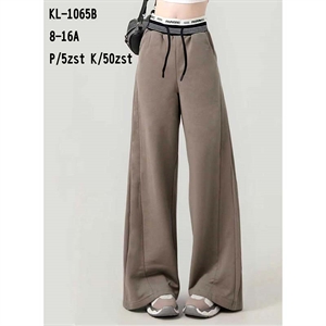 Spodnie dziewczęce z szerokimi nogawkami (8-16)