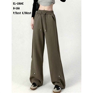 Spodnie dziewczęce z szerokimi nogawkami (8-16)