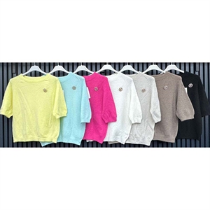 Sweter damski z krótkim rękawem - Produkt Włoski