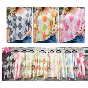 Sweter damski z dekoltem w serek