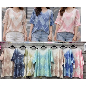 Sweter damski z krótkim rękawem