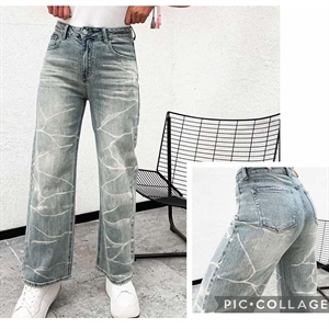 Jeansy szerokie nogawki  XS-XL