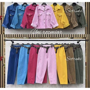 Komplet damski z sztruksu produkt Włoski