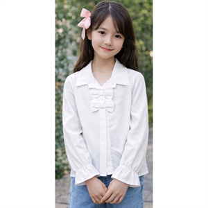 Koszula dziewczęca z długim rękawem  4-14 lat