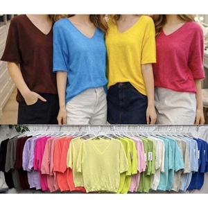 Sweter damski z krótkim rękawem