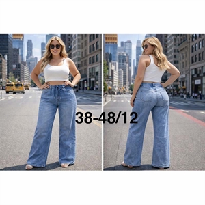 Jeansy szerokie nogawki  38-48