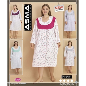 Koszula nocna damska z długim rękawem  L-4XL
