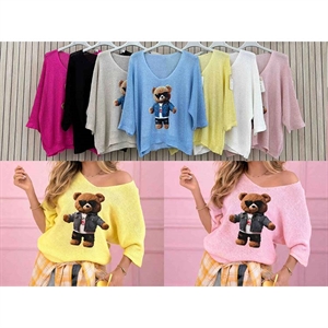 Sweter damski z dekoltem w serek