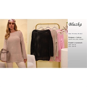 Ażurowy sweter damski okrągły S/M-L/XL