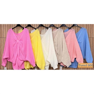 Sweter damski z dekoltem w serek