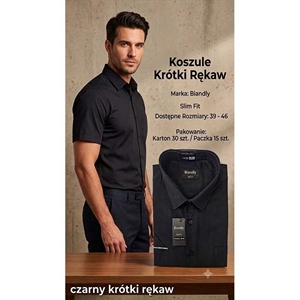 Koszula męska z krótkim rękawem  39-46