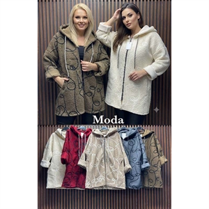 Bluza damska rozpinana na zamek z kapturem produkt Włoski
